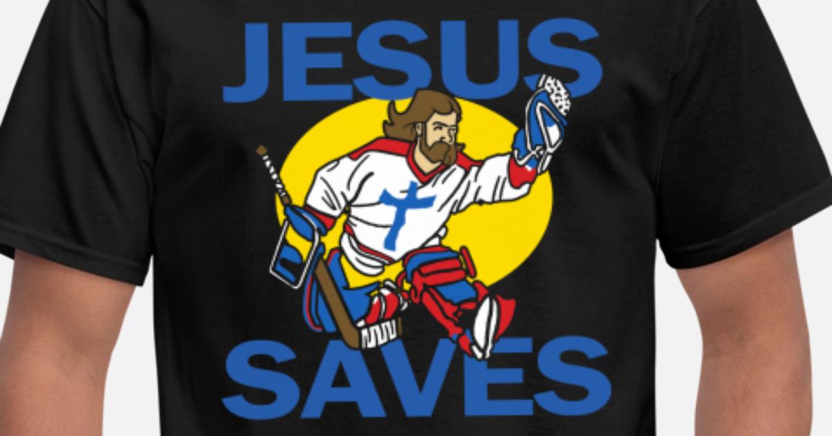 Jesus Saves Praise God Hockey Player 